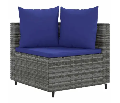 Sofos Komplektas Su Pagalvėlėmis, 5 Dalių, Pilkas, Poliratanas