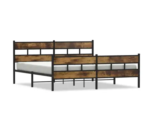 Gultas Rāmis Bez Matrača, Metāls, 180X200Cm, Ozolkoka Imitācija Vidaxl