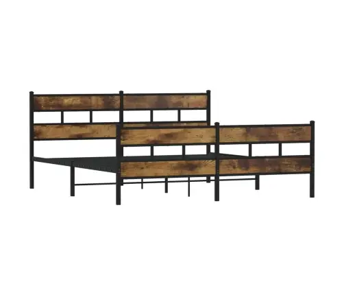 Gultas Rāmis Bez Matrača, Metāls, 200X200Cm, Ozolkoka Imitācija Vidaxl