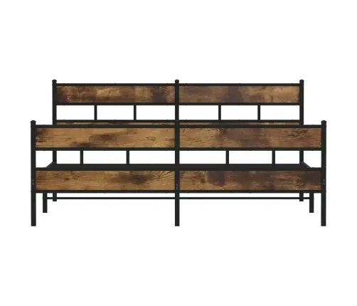 Gultas Rāmis Bez Matrača, Metāls, 200X200Cm, Ozolkoka Imitācija Vidaxl