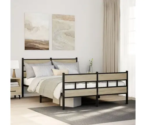 Lovos Rėmas Be Čiužinio, Sonoma Ąžuolo, 160X200cm Metalas