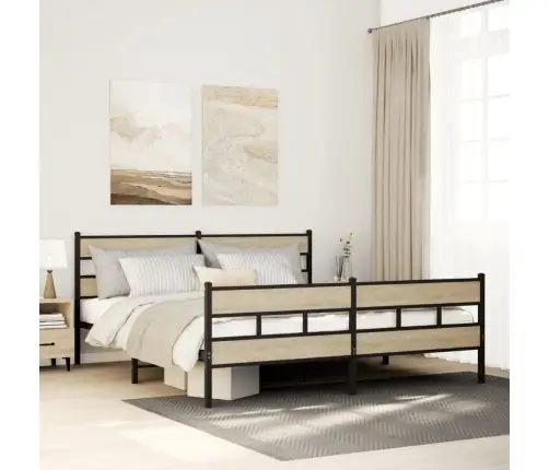 Metallist Voodiraam Ilma Madratsita Sonoma Tamm 193X203 Cm