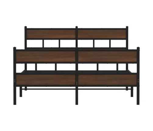 Gultas Rāmis Bez Matrača, Metāls, 150X200 Cm, Ozolkoka Krāsa Vidaxl