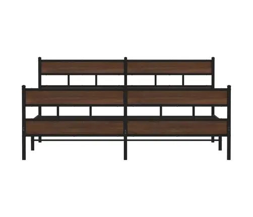 Gultas Rāmis Bez Matrača, Metāls, 183X213 Cm, Ozolkoka Krāsa Vidaxl