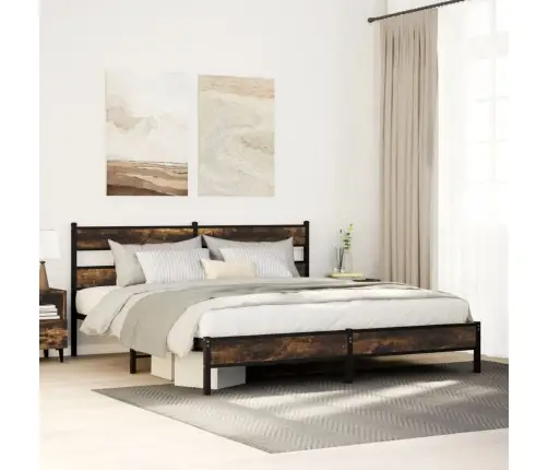 Gultas Rāmis Bez Matrača, Metāls, 183X213Cm, Ozolkoka Imitācija Vidaxl