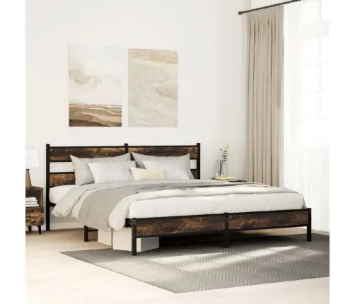 Gultas Rāmis Bez Matrača, Metāls, 193X203Cm, Ozolkoka Imitācija Vidaxl