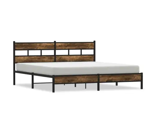 Metallist Voodiraam Ilma Madratsita Suitsutatud Tamm 200X200 Cm