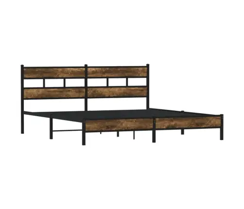 Metallist Voodiraam Ilma Madratsita Suitsutatud Tamm 200X200 Cm