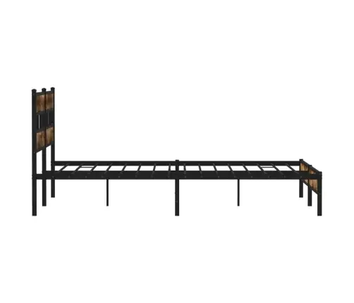 Metallist Voodiraam Ilma Madratsita Suitsutatud Tamm 200X200 Cm