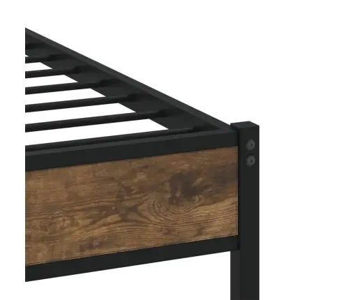 Metallist Voodiraam Ilma Madratsita Suitsutatud Tamm 200X200 Cm