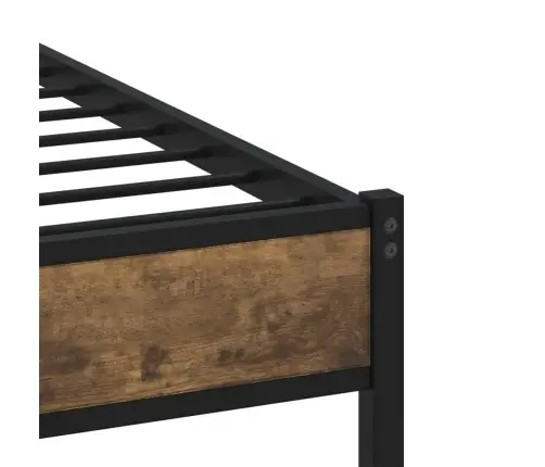 Metallist Voodiraam Ilma Madratsita Suitsutatud Tamm 193X203 Cm