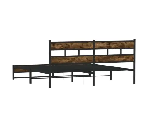 Gultas Rāmis Bez Matrača, Metāls, 200X200Cm, Ozolkoka Imitācija Vidaxl