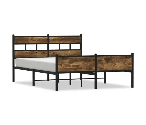 Gultas Rāmis Bez Matrača, Metāls, 160X200Cm, Ozolkoka Imitācija Vidaxl