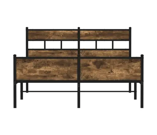 Gultas Rāmis Bez Matrača, Metāls, 160X200Cm, Ozolkoka Imitācija Vidaxl