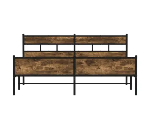 Gultas Rāmis Bez Matrača, Metāls, 180X200Cm, Ozolkoka Imitācija Vidaxl