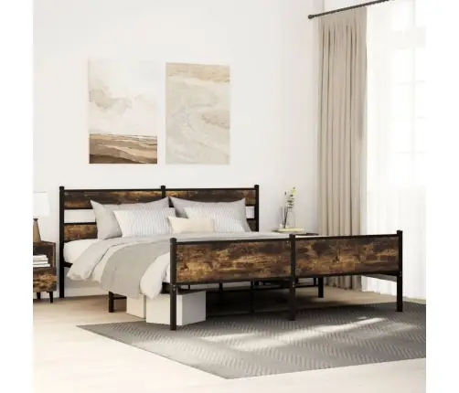 Lovos Rėmas Be Čiužinio, Dūminio Ąžuolo, 193X203cm Metalas