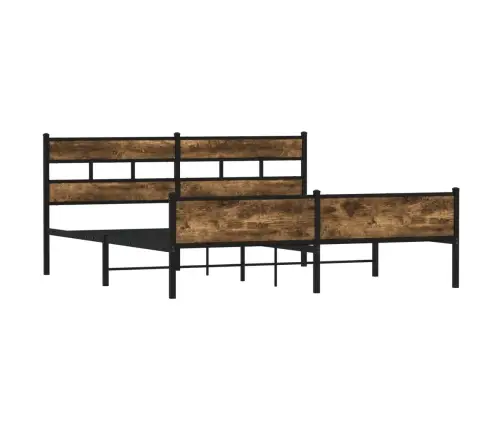 Metallist Voodiraam Ilma Madratsita Suitsutatud Tamm 200X200 Cm Metallist Voodiraam Ilma Madratsita Suitsutatud Tamm 200X200 Cm