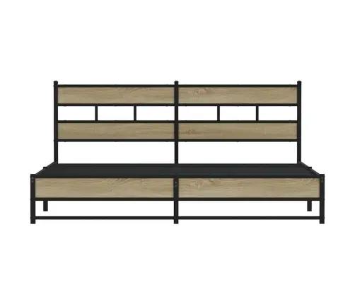 Gultas Rāmis Bez Matrača, Metāls, 193X203Cm, Ozolkoka Imitācija Vidaxl