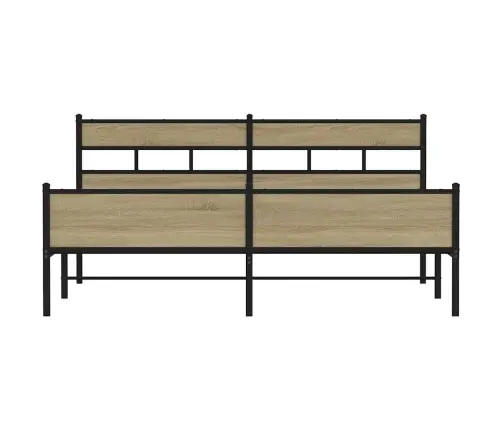 Gultas Rāmis Bez Matrača, Metāls, 180X200Cm, Ozolkoka Imitācija Vidaxl