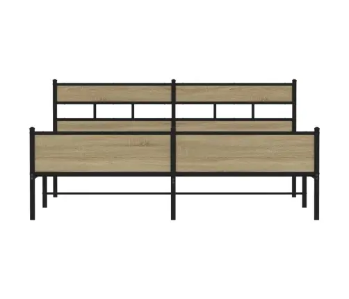 Metallist Voodiraam Ilma Madratsita Sonoma Tamm 200X200 Cm