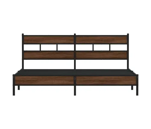 Metallist Voodiraam Ilma Madratsita Pruun Tamm 200X200 Cm