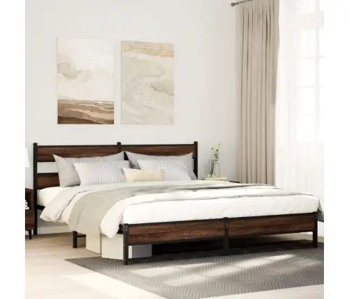 Gultas Rāmis Bez Matrača, Metāls, 180X200 Cm, Ozolkoka Krāsa Vidaxl