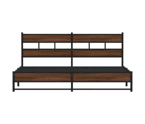 Gultas Rāmis Bez Matrača, Metāls, 200X200 Cm, Ozolkoka Krāsa Vidaxl