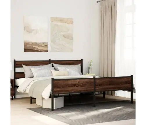 Lovos Rėmas Be Čiužinio, Rudas Ąžuolo, 180X200cm Metalas