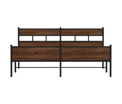 Metallist Voodiraam Ilma Madratsita Pruun Tamm 183X213 Cm