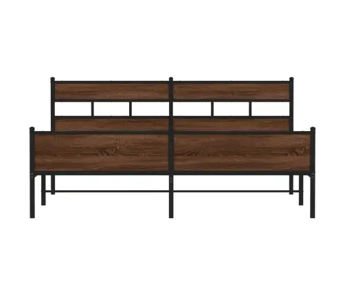 Gultas Rāmis Bez Matrača, Metāls, 193X203 Cm, Ozolkoka Krāsa Vidaxl Gultas Rāmis Bez Matrača, Metāls, 193X203 Cm, Ozolkoka Krāsa Vidaxl