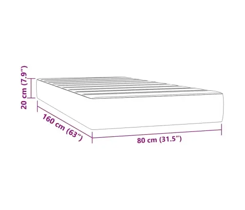 Atsperu Matracis Bērniem, Tumši Zaļš, 80X160 Cm, Samts Vidaxl