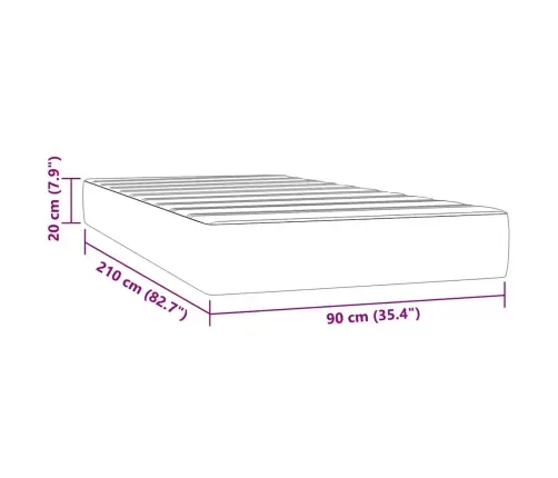 Kabatu Atsperu Matracis, Tumši Zaļš, 90X210X20 Cm, Samts Vidaxl