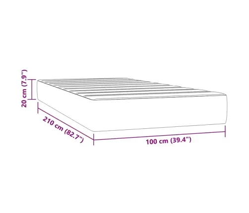 Kabatu Atsperu Matracis, Tumši Zaļš, 100X210X20 Cm, Samts Vidaxl Kabatu Atsperu Matracis, Tumši Zaļš, 100X210X20 Cm, Samts Vidaxl