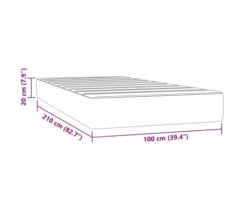 Kabatu Atsperu Matracis, Rozā, 100X210X20 Cm, Samts Vidaxl
