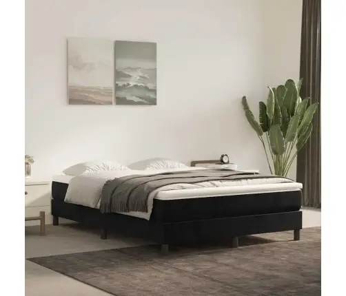 Spyruoklinis Čiužinys, Juodos Spalvos, 120X210X20cm Aksomas Spyruoklinis Čiužinys, Juodos Spalvos, 120X210X20cm Aksomas