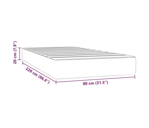 Kabatu Atsperu Matracis, Tumši Zaļš, 80X220X20 Cm, Samts Vidaxl