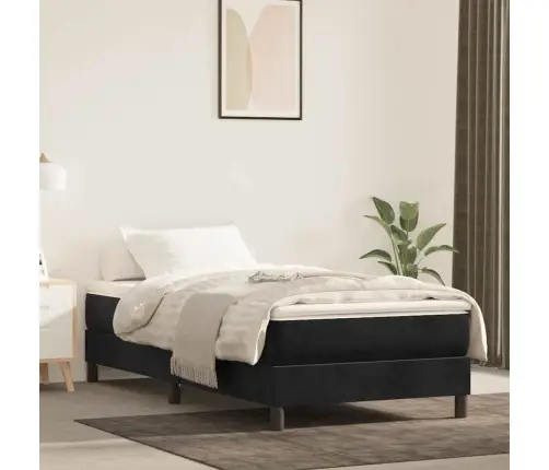 Kabatu Atsperu Matracis, Melns, 90X220X20 Cm, Samts Vidaxl