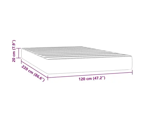 Kabatu Atsperu Matracis, Melns, 120X220X20 Cm, Samts Vidaxl
