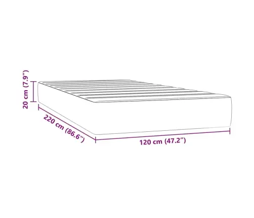 Kabatu Atsperu Matracis, Rozā, 120X220X20 Cm, Samts Vidaxl