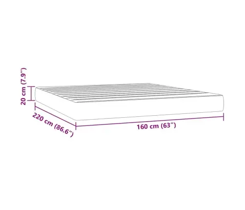 Kabatu Atsperu Matracis, Melns, 160X220X20 Cm, Samts Vidaxl