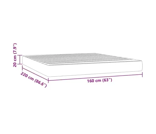Spyruoklinis Čiužinys, Tamsiai Žalias, 160X220X20cm Aksomas
