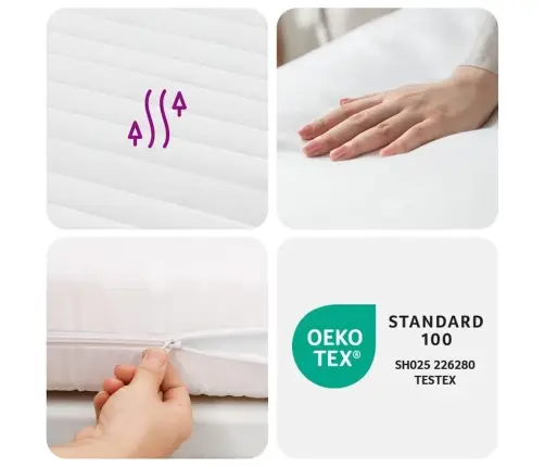 Poroloonmadrats, Valge, 100X210 cm 7 Tsooni, Kõvadus 20 Ild