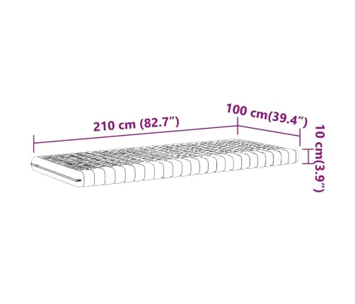 Poroloonmadrats, Valge, 100X210 cm 7 Tsooni, Kõvadus 20 Ild