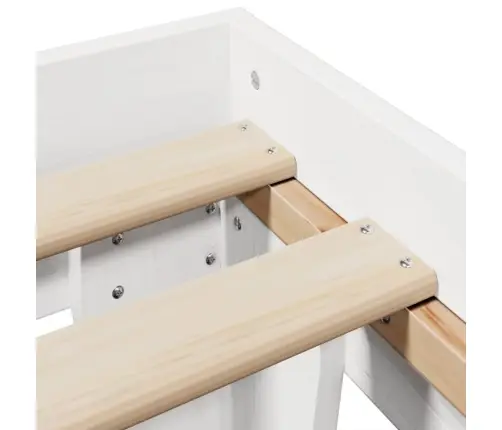 Gulta Bez Matrača, Balts, 200X200 Cm, Priedes Masīvkoks Vidaxl