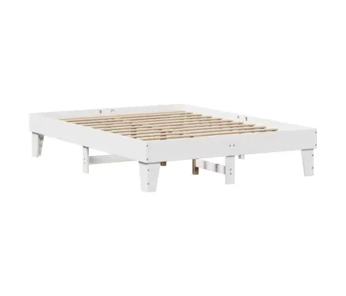 Gulta Bez Matrača, Balts, 160X200 Cm, Priedes Masīvkoks Vidaxl