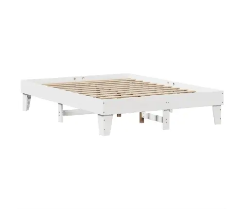 Gulta Bez Matrača, Balts, 160X200 Cm, Priedes Masīvkoks Vidaxl