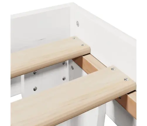 Gulta Bez Matrača, Balts, 160X200 Cm, Priedes Masīvkoks Vidaxl