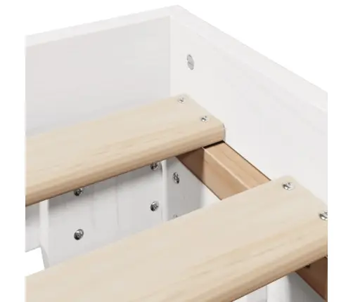 Gulta Bez Matrača, Balts, 135X190 Cm, Priedes Masīvkoks Vidaxl