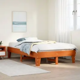 Gulta Bez Matrača, Vaska Brūnas, 135X190 Cm, Priedes Masīvkoks Vidaxl Gulta Bez Matrača, Vaska Brūnas, 135X190 Cm, Priedes Masīvkoks Vidaxl