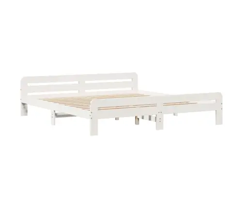 Voodiraam Ilma Madratsita, Valge, 200 X 200 cm Männipuit